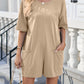 Backless Round Neck Half Sleeve Romper