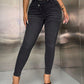 Asymmetric Waist Jeans with Pockets