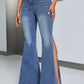 Slit Flare Jeans with Pockets