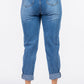 American Bazi High Waist Pleated Waist Mom Jeans