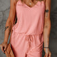 Spaghetti Strap Drawstring Waist Crisscross Romper