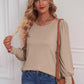 Round Neck Lantern Sleeve Blouse