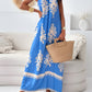 Printed Spaghetti Strap Sleeveless Maxi Dress