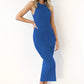 Slit Ribbed Round Neck Sleeveless Dress