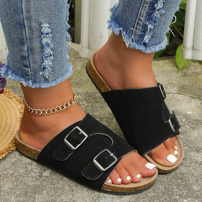 Metal Buckle Open Toe Sandals