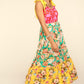 Haptics Floral Color Block Maxi Dress with Pockets