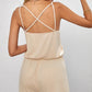 Spaghetti Strap Drawstring Waist Crisscross Romper