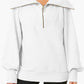 Pocketed Quarter Zip Collared Neck Sweatshirt