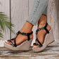 Braided Strap Wedge Sandals