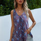 Printed Slit Scoop Neck Tank