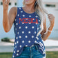 Star Print Round Neck Tank