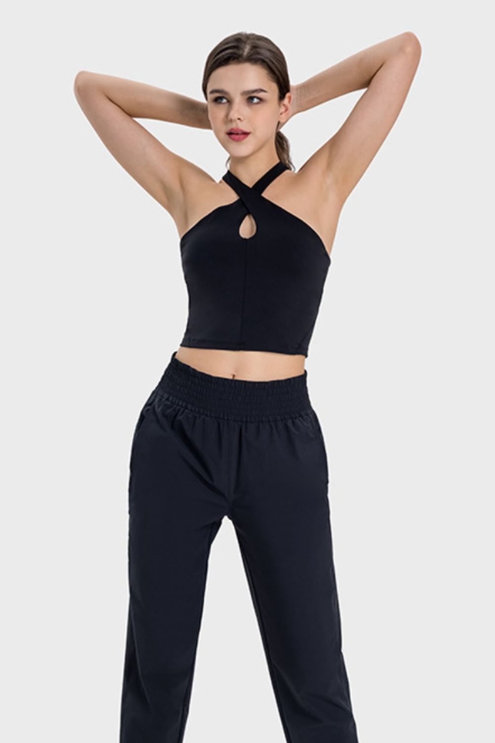 Crisscross Grecian Neck Active Cami