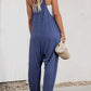 Pocketed V-Neck Spaghetti Strap Jumpsuit