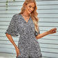 Leopard Ruffled Surplice Romper