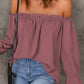 Off-Shoulder Flounce Sleeve Blouse