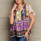 Bohemian Tie-Neck Flutter Sleeve Blouse