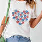 Flower Graphic Round Neck Short Sleeve T-Shirt