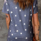 Star Print Graphic Round Neck Tee