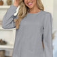 FAM-FAM Textured Round Neck Long Sleeve Sweatshirt