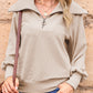 Pocketed Quarter Zip Collared Neck Sweatshirt