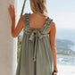 Full Size Frill Pocketed Square Neck Wide Strap Dress