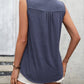 Lace Contrast Scoop Neck Tank