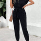 V-Neck Short Sleeve Jumpsuit