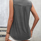 Lace Contrast Scoop Neck Tank