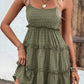 Frill Spaghetti Strap Tiered Dress