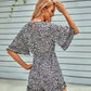 Leopard Ruffled Surplice Romper