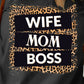 WIFE MOM BOSS Leopard Graphic Tee