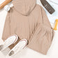 Drawstring Zip Up Hoodie and Pants Active Set