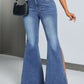 Slit Flare Jeans with Pockets