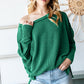 Reborn J Exposed Seam Lantern Sleeve Top