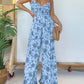 Full Size Printed Spaghetti Strap Wide Leg Jumpsuit