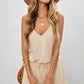 Spaghetti Strap Drawstring Waist Crisscross Romper