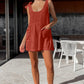 Full Size Scoop Neck Tie Shoulder Romper