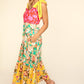 Haptics Floral Color Block Maxi Dress with Pockets