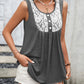 Lace Contrast Scoop Neck Tank