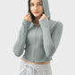 Zip Up Hooded Long Sleeve Active Outerwear