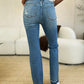 Judy Blue Full Size Mid Rise Destroyed Hem Distressed Jeans