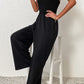 Smocked Sleeveless Wide Leg Jumpsuit with Pockets