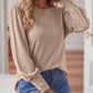 Round Neck Lantern Sleeve Blouse