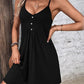 Decorative Button Scoop Neck Cami Dress