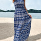 Printed Square Neck Sleeveless Maxi Dress