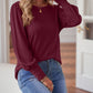 Round Neck Lantern Sleeve Blouse