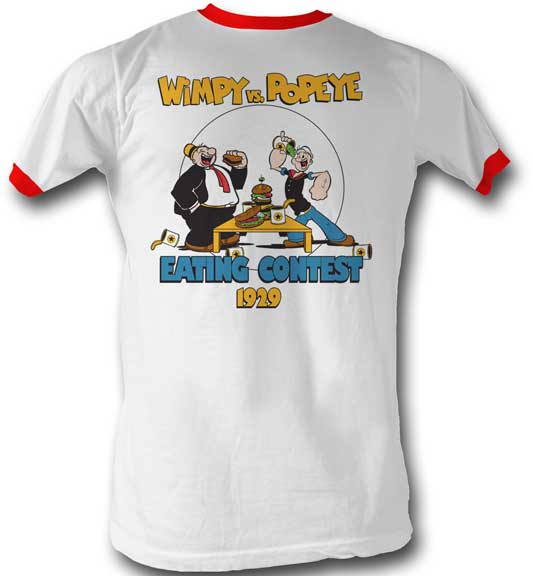 Popeye Adult Lightweight Ringer T-Shirt