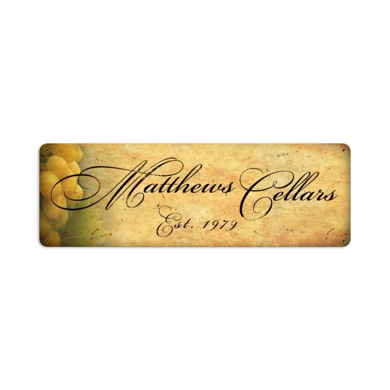 Personalized Wine Cellars Metal Sign